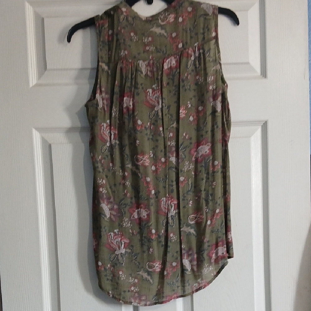 St. John's Bay Olive Green Floral Tassel Camisole - Picture 4 of 12